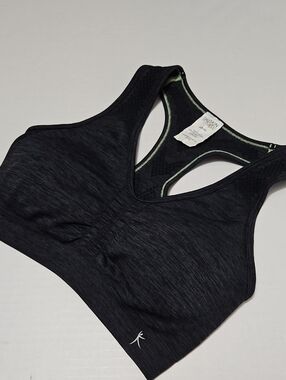 Danskin Now Black Heather Racerback Support Sports Bra Size M